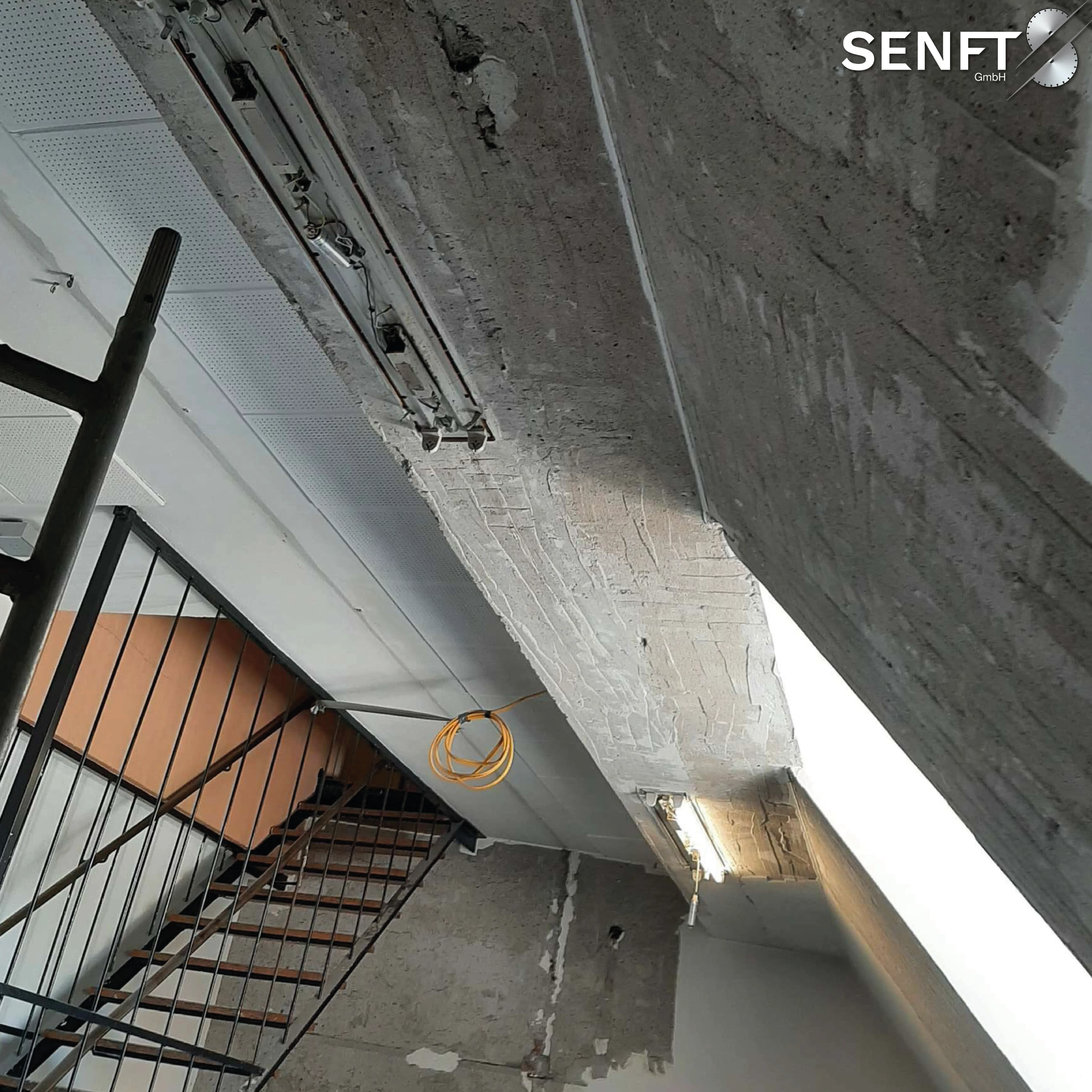 Betonsäge vorbereitungen für arbeiten an der Wand