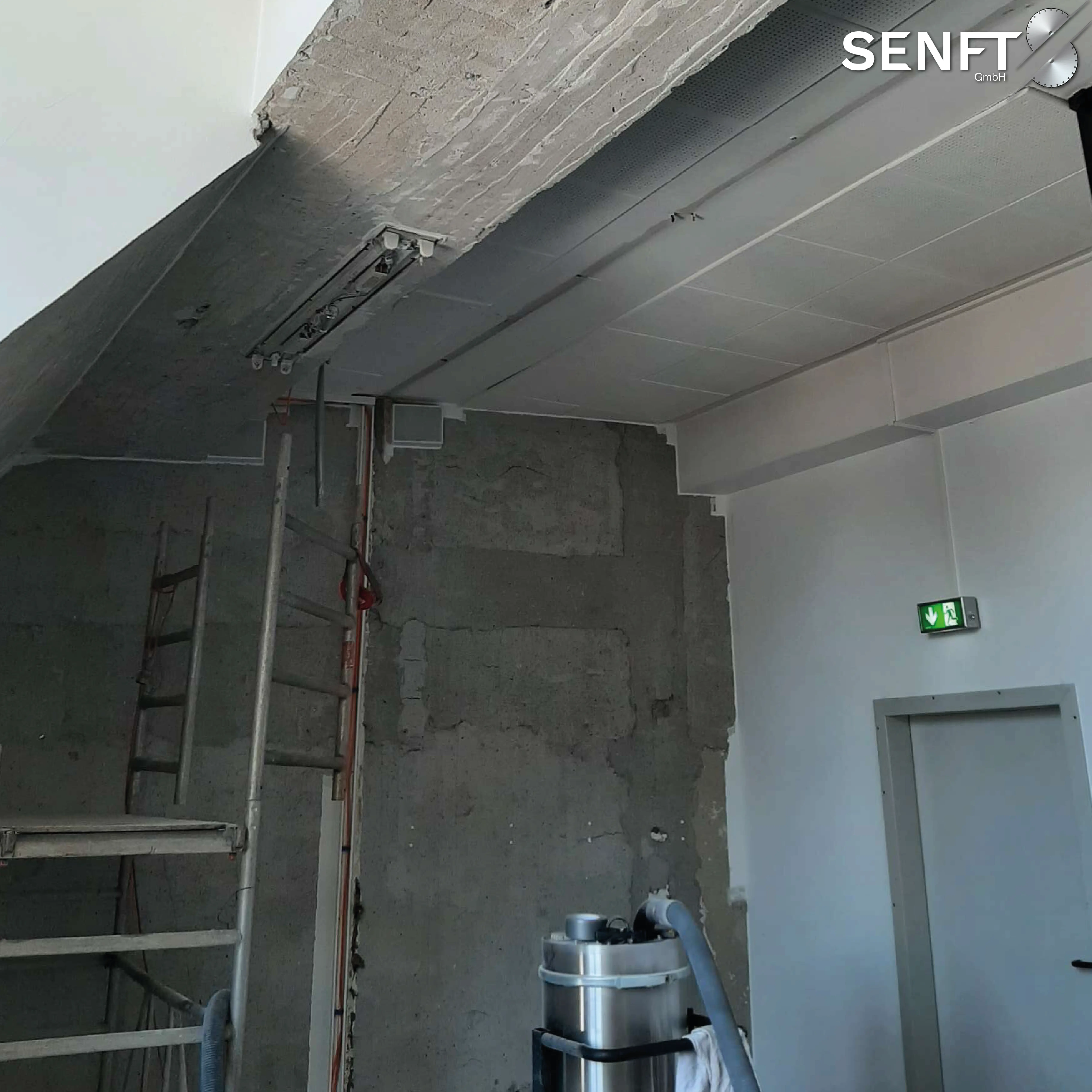 Angebrachte Seilsäge in Aktion