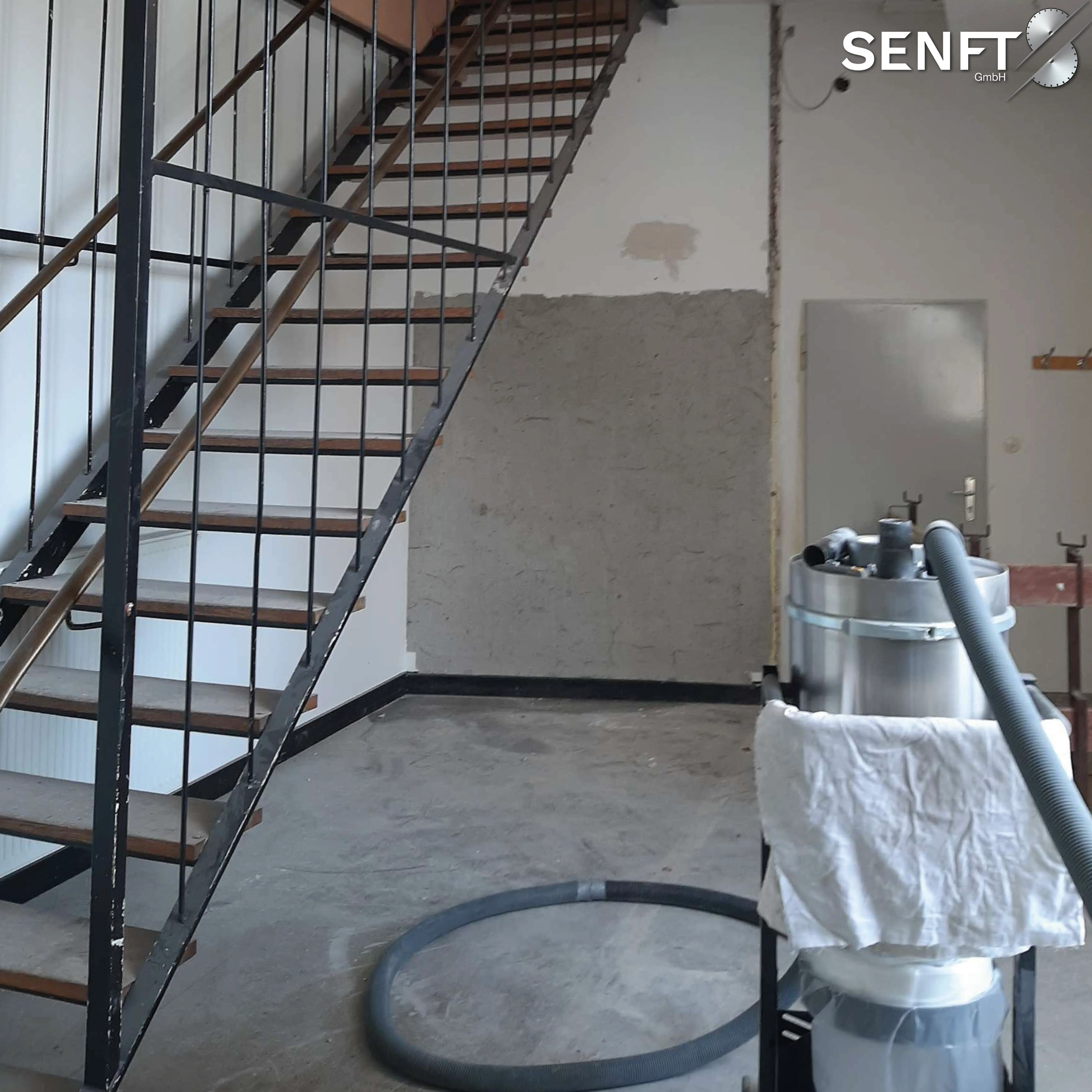 Angebrachte Seilsäge in Aktion