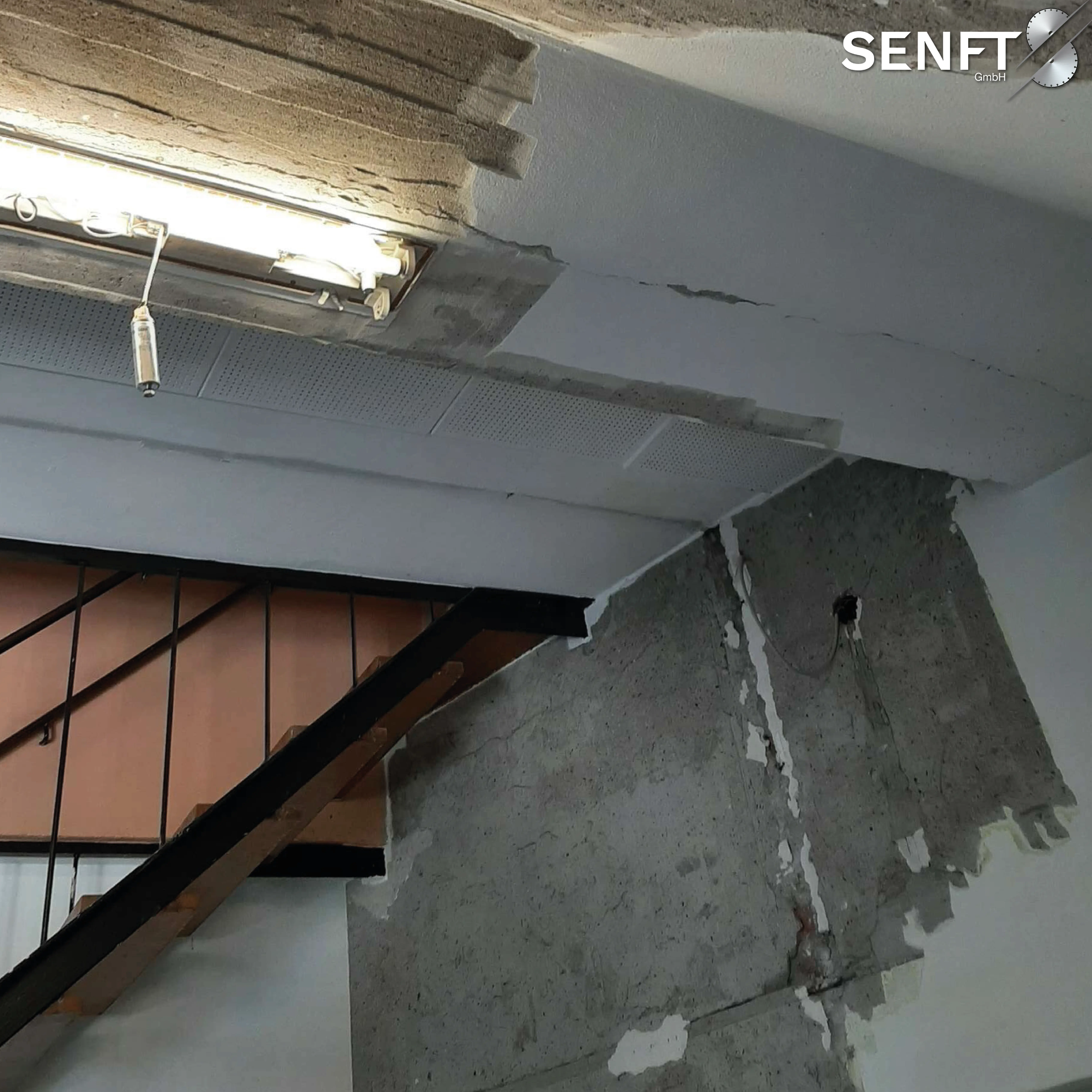 Angebrachte Seilsäge in Aktion